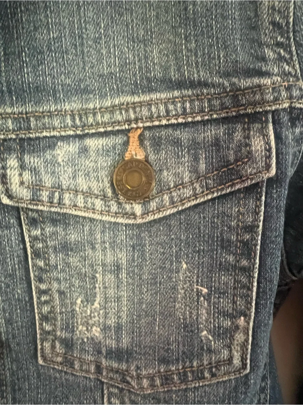 GAP Kids Girls Vintage Wash Blue Denim Jacket